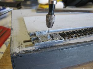 Drilling for track pins 1