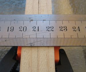 Measuring combined width of both side pieces